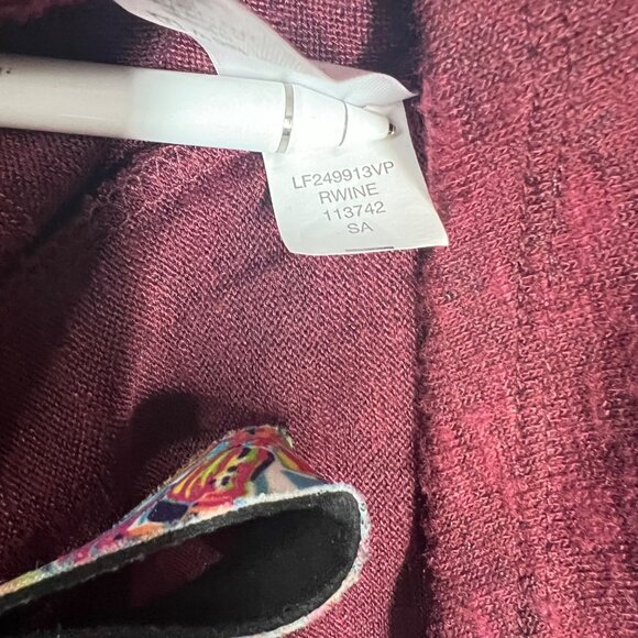 Maurices 3X Burgundy Bell Sleeve Plus Size Dress With Lace Trim Swing Dress - Picture 9 of 9